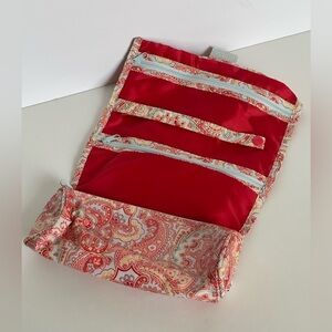 Red Paisley Travel Organizer for Makeup or Jewelry